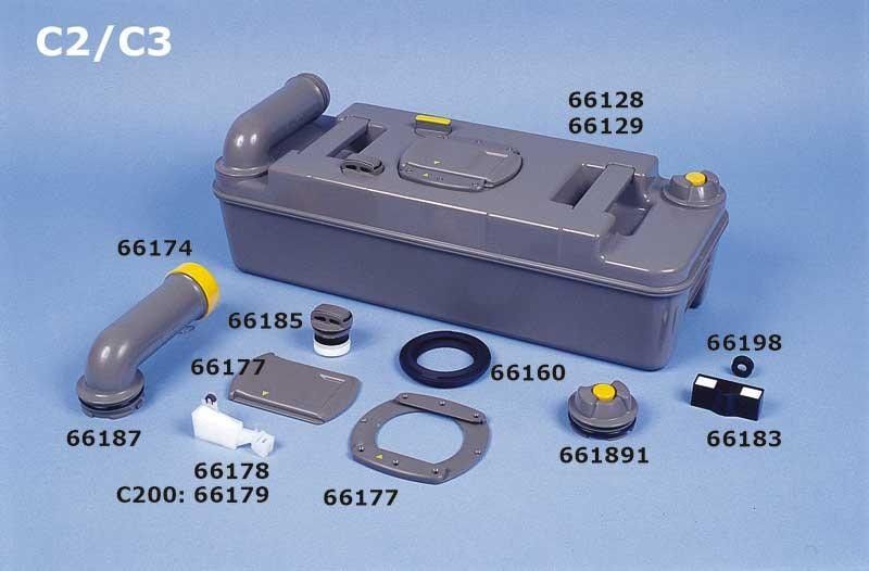 Placa de cubierta deslizante como recambio para inodoros Cassette C2, C3, C4 y C200.