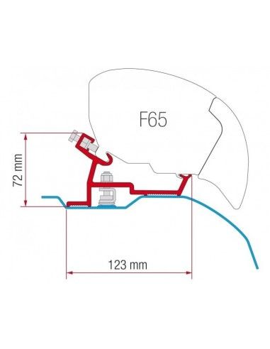Toldo Fiamma F80S 340 Deep Black-Royal Grey + Soporte F65 y F80S Ducato-Jumper-Boxer - Imagen 2